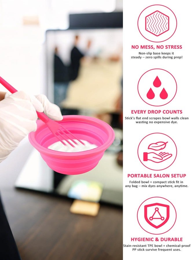 YOOVR 19PCS Hair Bleach Dye Kit with Hair Dye Brush and Bowl Whisk Hair Clips Protective Gear Set, Ideal for Hair Bleaching Coloring Highlighting, Essential Salon Supplies for Home Use (Pink) - Image 4